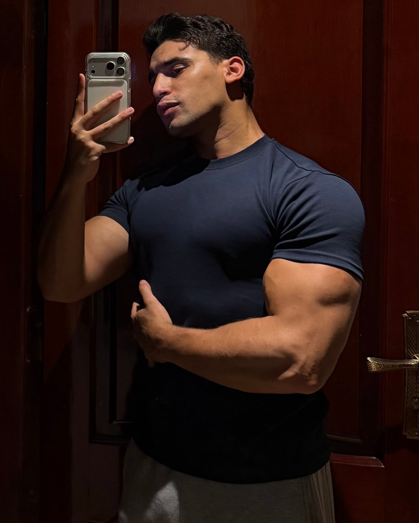 FITTED ROUND TEE (NAVY)
