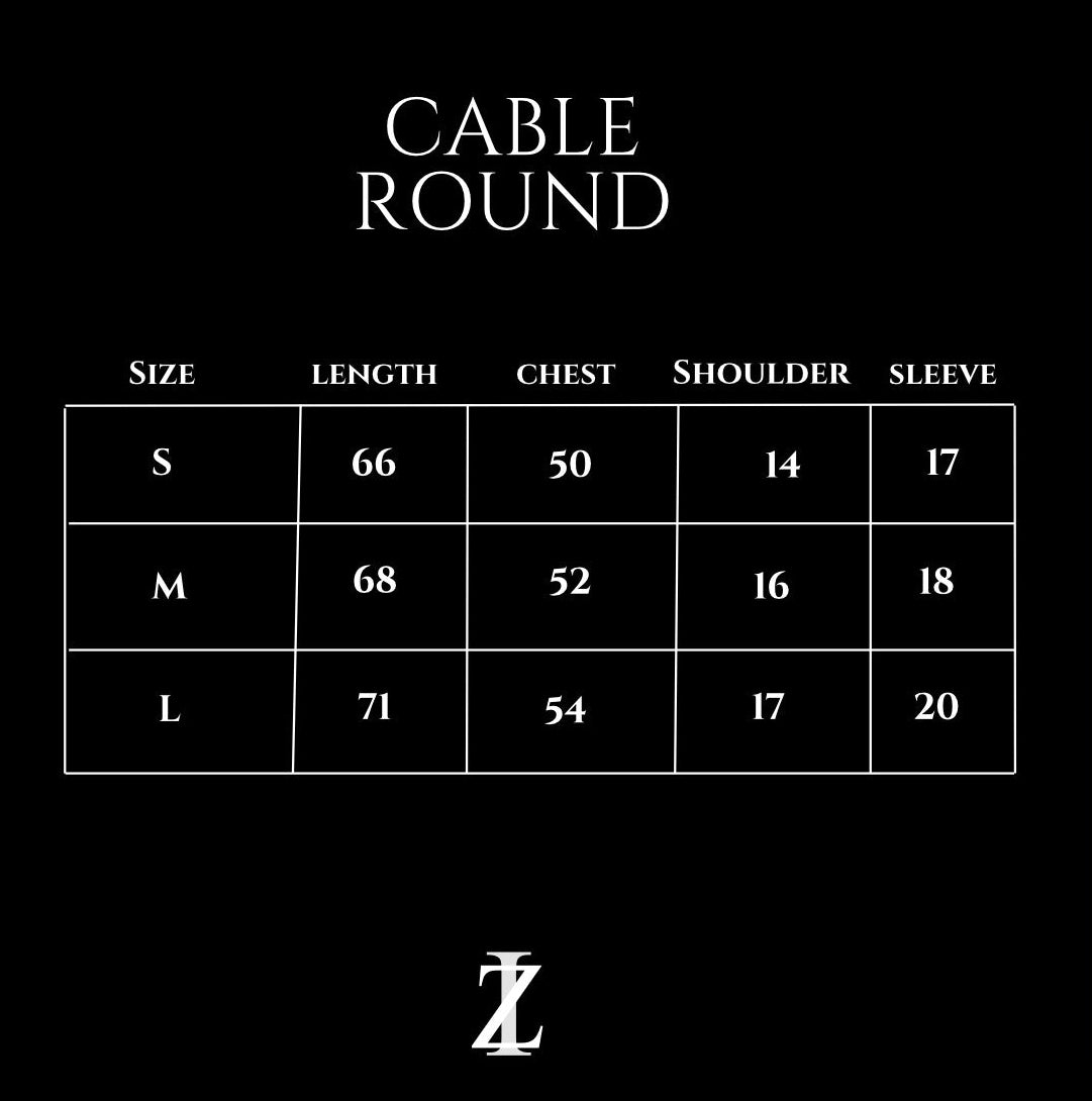 CABLE KNITTED ROUND (BURGUNDY )