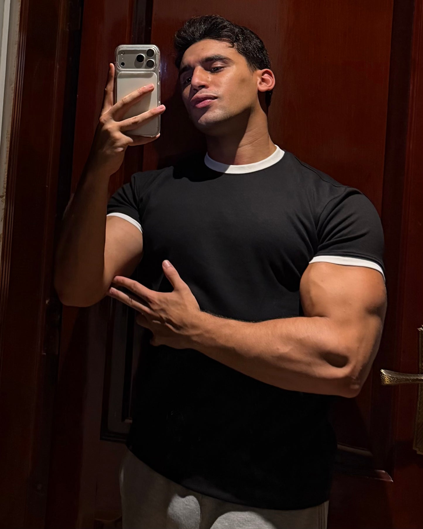 A  FITTED RINGER TEE (BLACK)