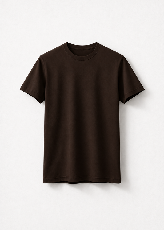 FITTED ROUND TEE (DARK BROWN)