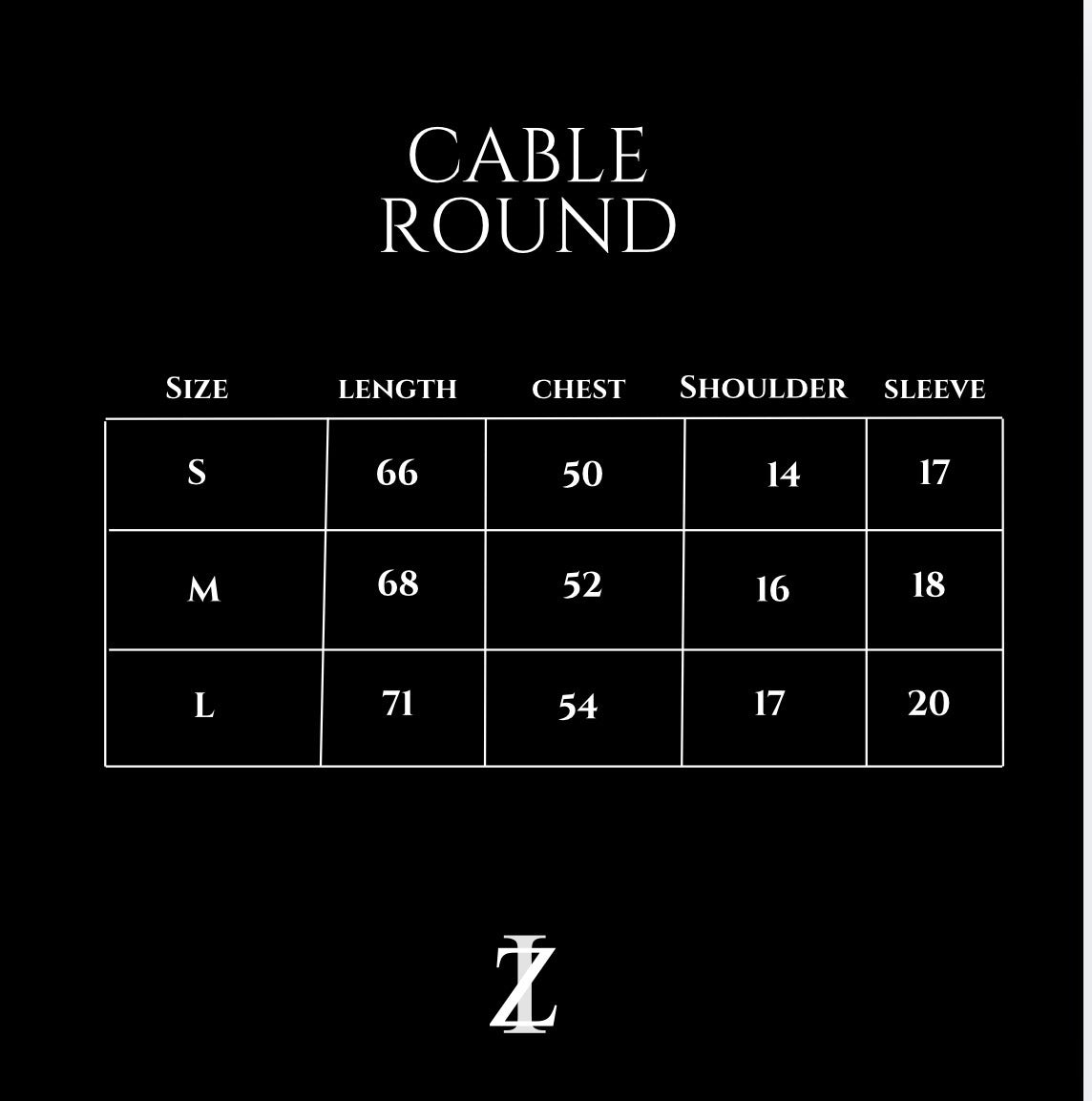 CABLE KNITTED ROUND (LIGHT NAVY)