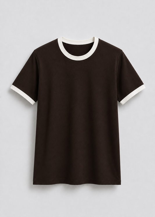 A FITTED RINGER TEE (DARK BROWN)