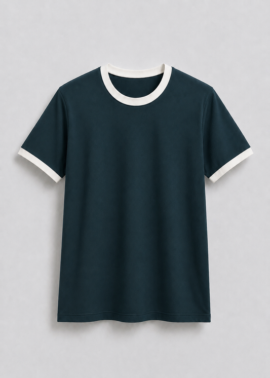A FITTED RINGER TEE (DARK GREEN)