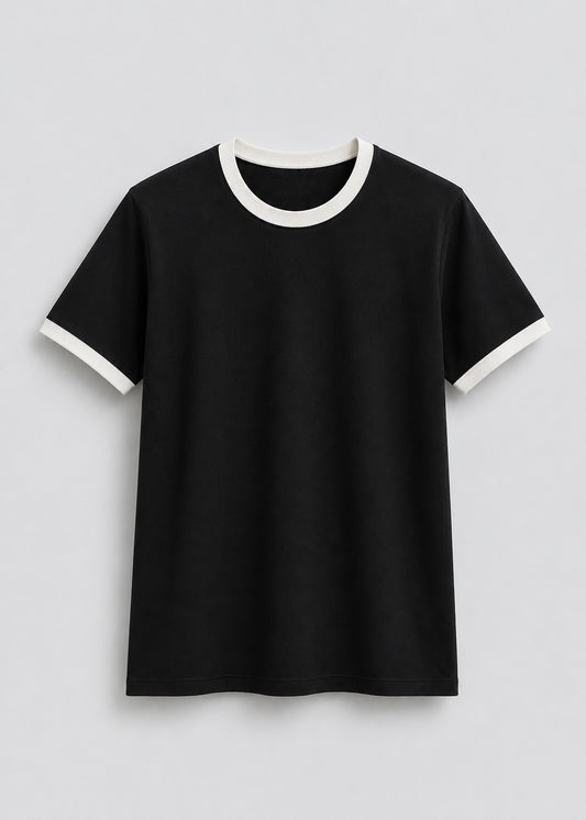 A  FITTED RINGER TEE (BLACK)