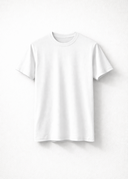 FITTED ROUND TEE (white)