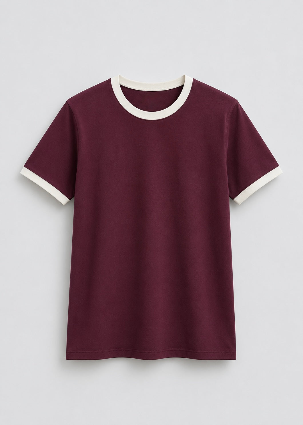 A FITTED RINGER TEE (BURGUNDY)